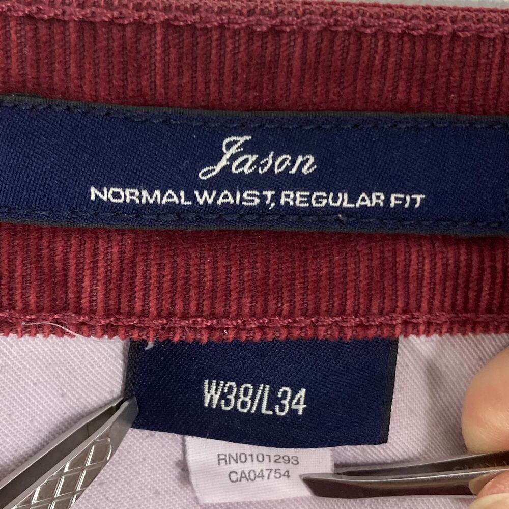 Gant Pants 38x34 Burgundy-Red Jason Straight Zip Pockets Cotton Stretchy View 4